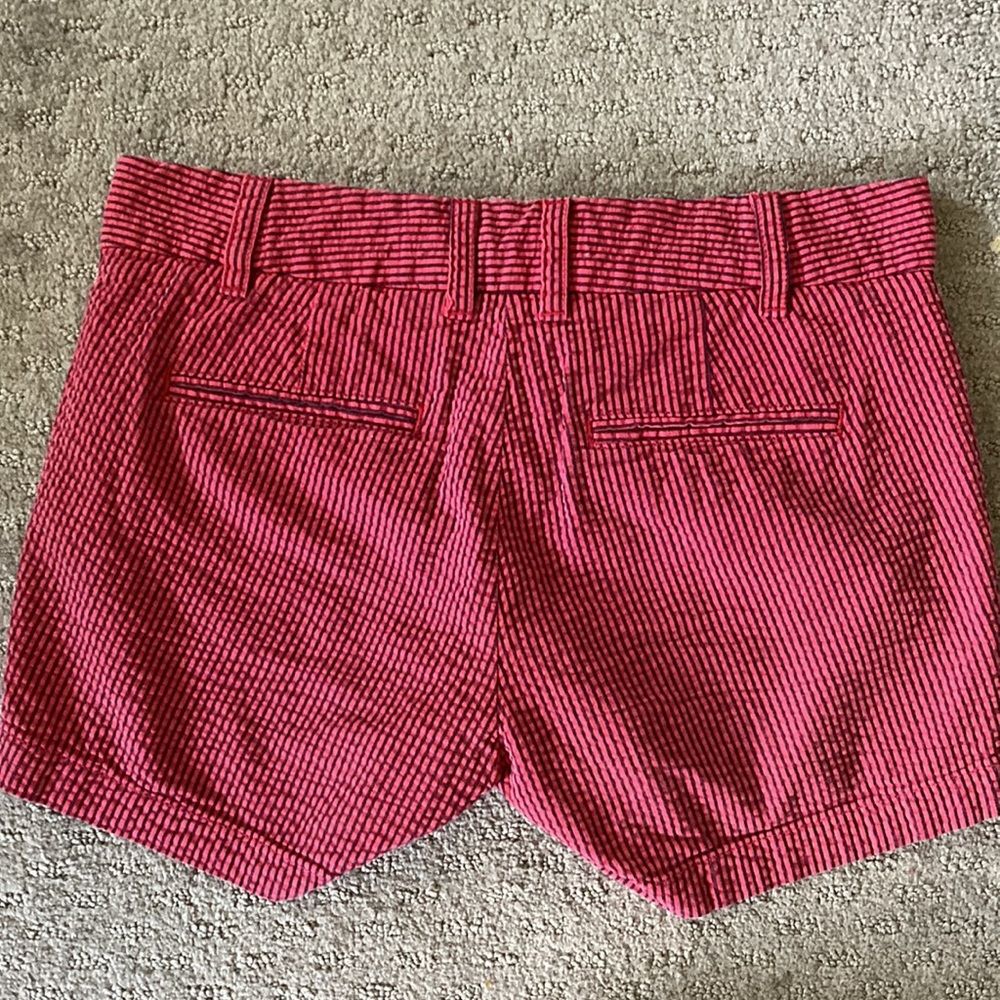 J. Crew pink & navy seersucker shorts, size 0. - Picture 3 of 3